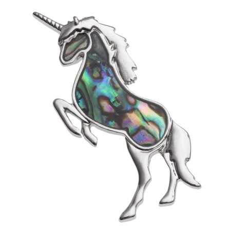 Mon-bijou - H386 - Jolie broche Licorne émaille en acier inoxydable