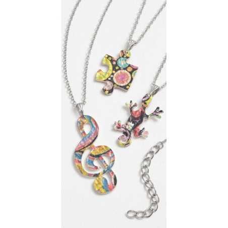 Collier chic forme puzzle en acier inoxydable