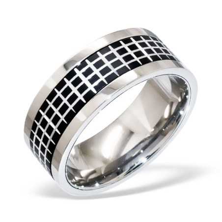 Mon-bijou - H5098 - Bague classe en acier inoxydable