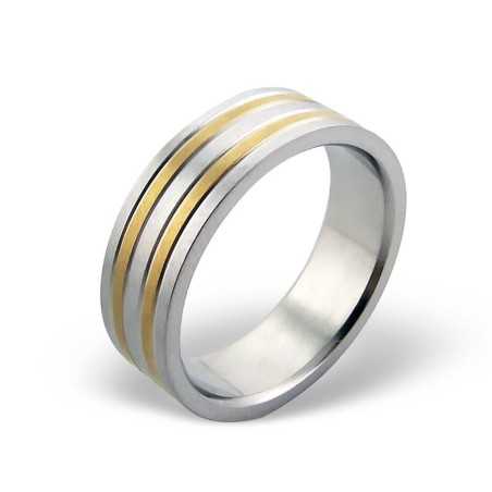 Mon-bijou - H16680 - Bague classe en acier inoxydable