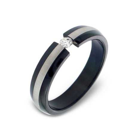 Mon-bijou - H17978 - Bague classe en acier inoxydable