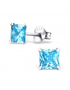 Mon-bijou - H23831 - Boucle d'oreille zirconia bleu en argent 925/1000