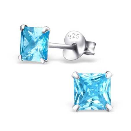 Boucle d'oreille zirconium bleu en argent 925