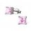 Boucle d'oreille rose en argent 925