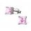 Mon-bijou - H8271 - Boucle d'oreille rose en argent 925/1000