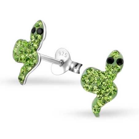 Mon-bijou - H22277 - Boucle d'oreille serpent en argent 925/1000