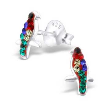 Boucle d'oreille perroquet en argent 925