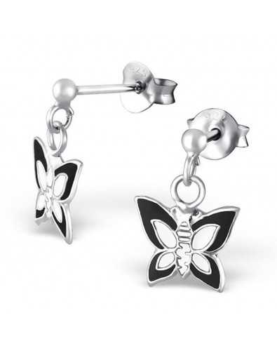 Boucle d'oreille papillon en argent 925