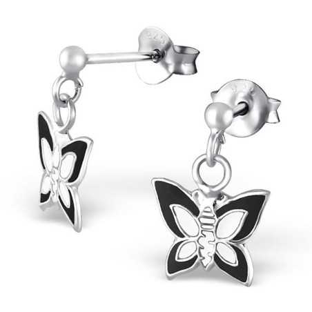 Boucle d'oreille papillon en argent 925