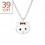 Collier chat blanc en argent 925