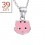 Collier chat rose en argent 925