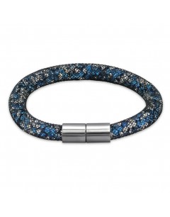 Mon-bijou - H31660 - Bracelet cristal bleu et blanc en acier inoxydable