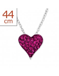 Mon-bijou - H28079r - Collier cœur en argent 925/1000