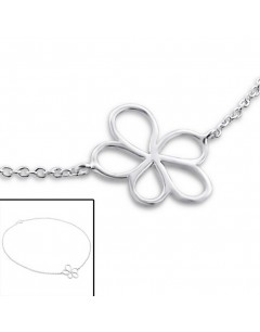 Mon-bijou - H3020 - Chaîne cheville fleur en argent 925/1000