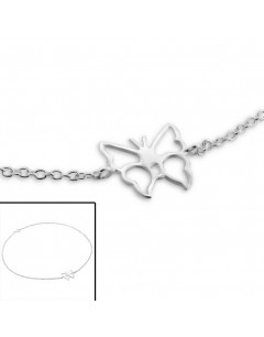 Mon-bijou - H3742 - Chaîne cheville papillon en argent 925/1000