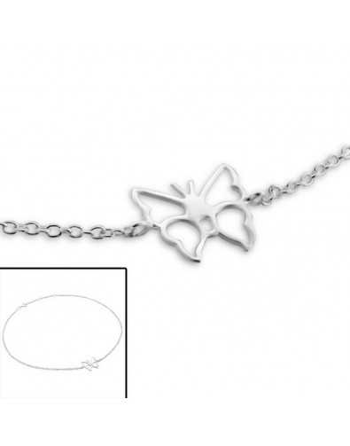 Chaîne cheville papillon en argent 925