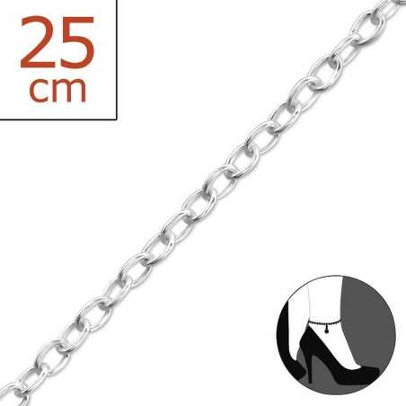 Chaîne cheville charmes en argent 925