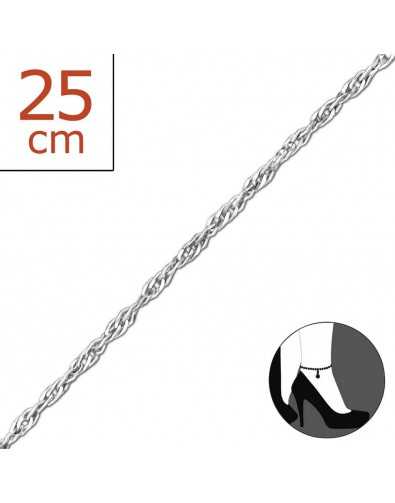 Chaîne cheville charmes en argent 925