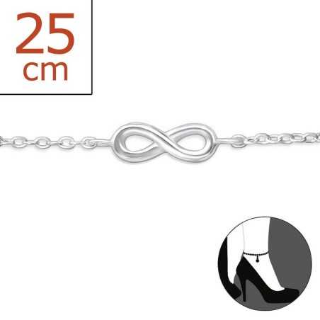 Mon-bijou - H5892 - Chaîne cheville infinity en argent 925/1000