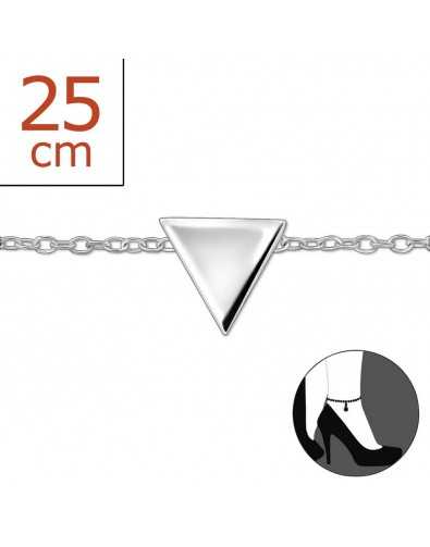 Chaîne cheville triangle en argent 925