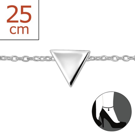 Mon-bijou - H2542z - Chaîne cheville triangle en argent 925/1000