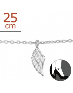 Mon-bijou - H5422z - Chaîne cheville aile ange en argent 925/1000