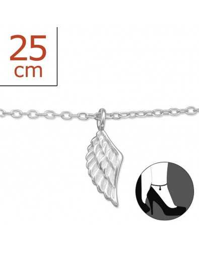 Chaîne cheville aile ange en argent 925