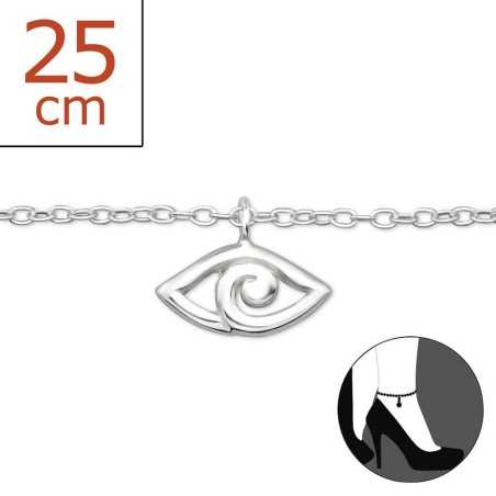 Chaîne cheville œil de dieu en argent 925