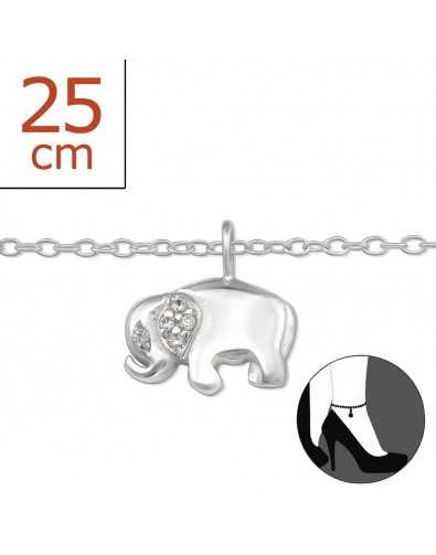 Chaîne cheville éléphant en argent 925