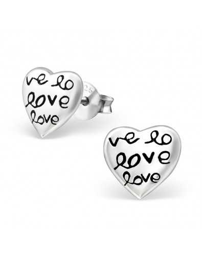 Boucle d'oreille love en argent 925