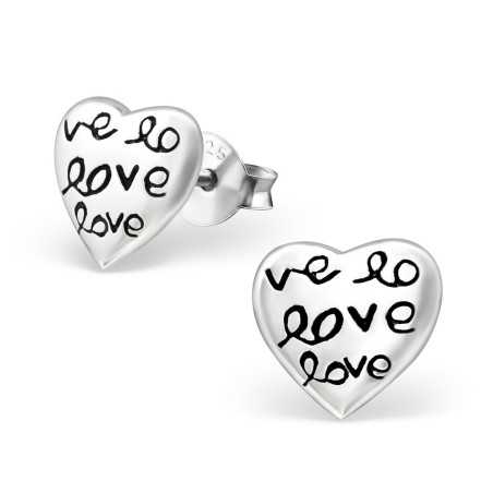 Boucle d'oreille love en argent 925