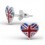 Boucle d'oreille drapeau union jack en argent 925