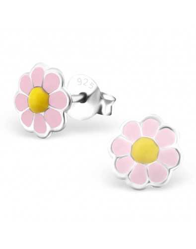 Boucle d'oreille jolie fleur en argent 925