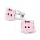 Boucle d'oreille chat rose en argent 925