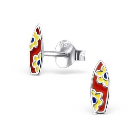 Boucle d'oreille planche de surf en argent 925