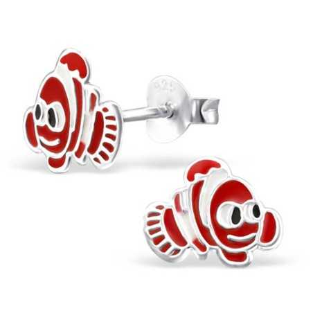 Boucle d'oreille poisson exotique en argent 925