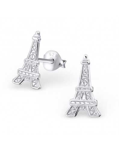 Boucle d'oreille tour Eiffel en argent 925