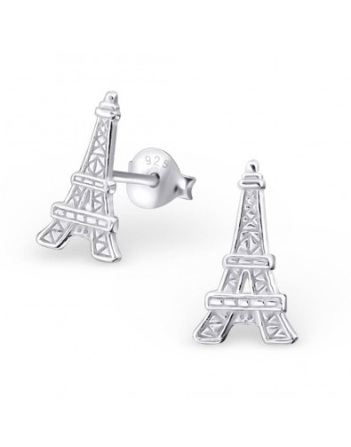 Boucle d'oreille tour Eiffel en argent