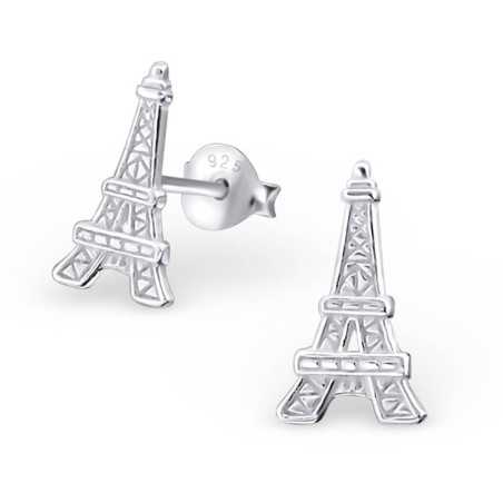 Boucle d'oreille tour Eiffel en argent 925