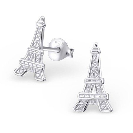 Boucle d'oreille tour Eiffel en argent