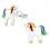 Mon-bijou - H34014 - Boucle d'oreille licorne arc en ciel en argent 925/1000