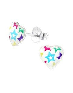 Mon-bijou - H31712 - Boucle d'oreille cœur étoile en argent 925/1000