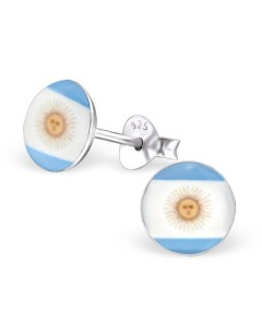 Mon-bijou - H24459 - Boucle d'oreille au couleur de l'argentine en argent 925/1000