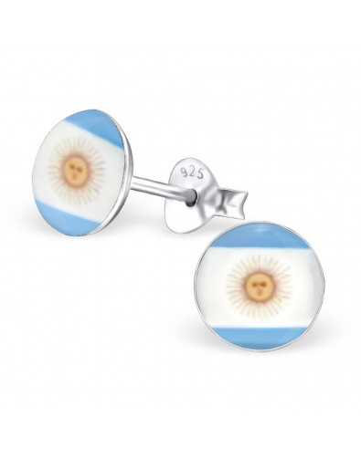Mon-bijou - H24459 - Boucle d'oreille au couleur de l'argentine en argent 925/1000