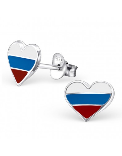 Mon-bijou - H22117 - Boucle d'oreille au couleur du drapeau de la Russie 925/1000