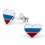 Mon-bijou - H22117 - Boucle d'oreille au couleur du drapeau de la Russie 925/1000