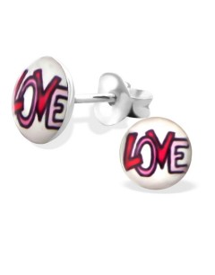 Mon-bijou - H19798 - Boucle d'oreille love en argent 925/1000