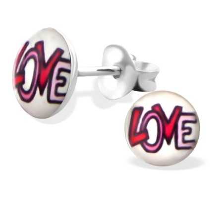 Boucle d'oreille love en argent 925