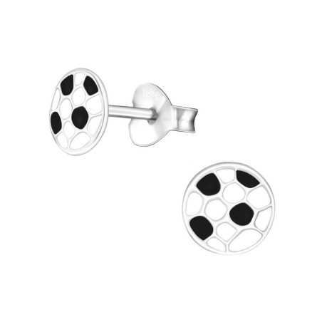 Boucle d'oreille fan de football en argent 925