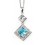 Collier topaze et diamants en or blanc 375